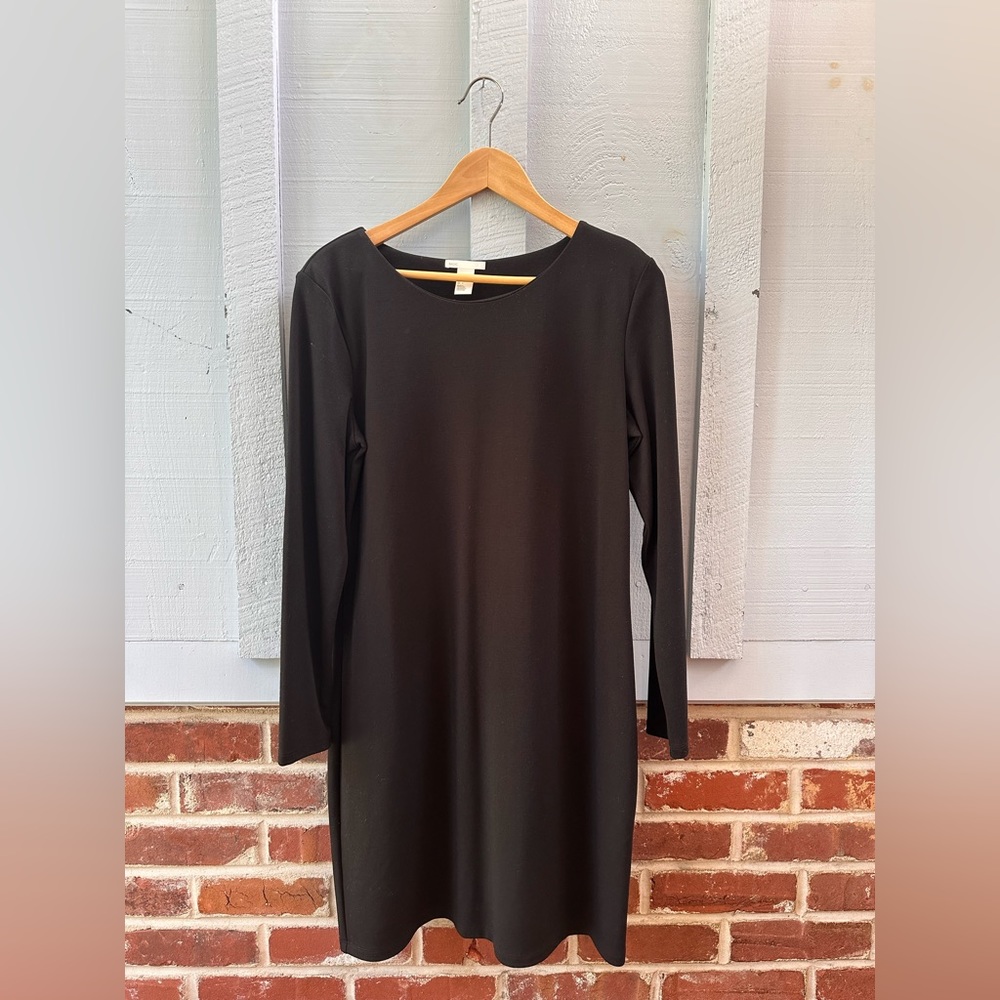 H&M basics body on long sleeve black mini dress